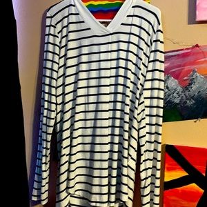 Soft striped tall blouse